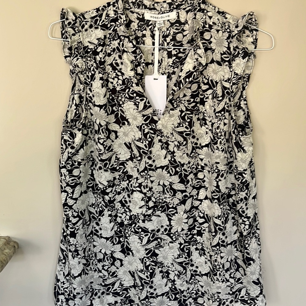 Rose + olive women’s shell tank top large